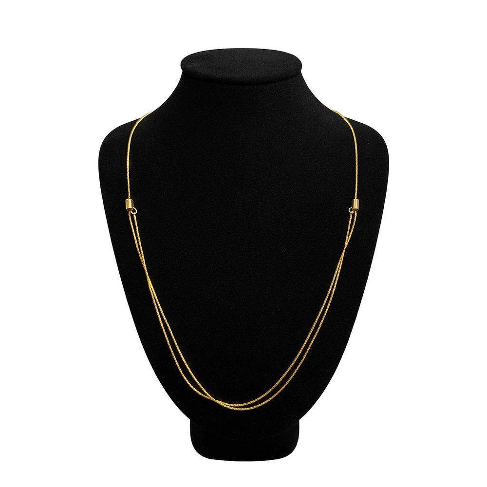 Goldtone Adjustable Slider Necklace | Layered Drape | 9–13 in